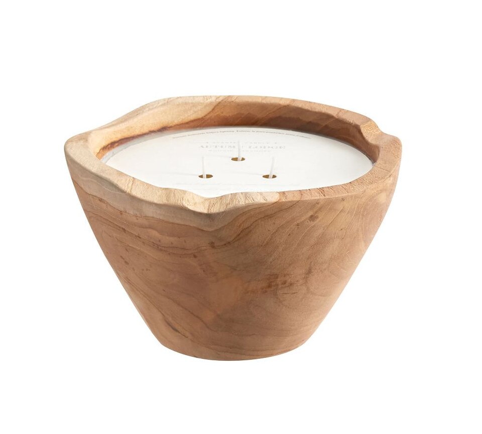 Wooden Bowl Scented Candle White Cedar & Tonka Bean